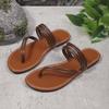 Women's 2026 New Multi-Strap Wrap Toe-Post Sandals Minimalist Casual Summer Shoes Brown