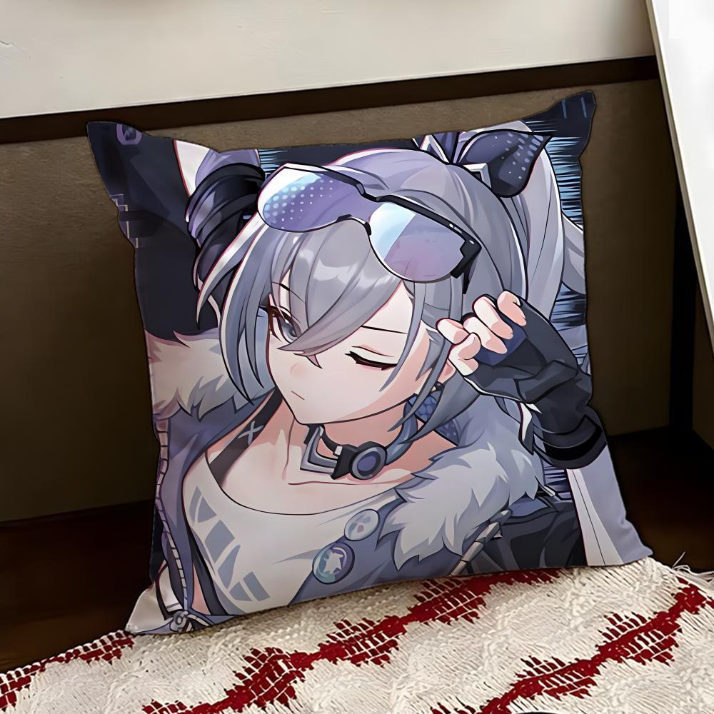 

Game HHonkai SStar RRail Cushion Cover Reversible Soft Durable Pillow Cover Home Car MultiScene Use for Daily Comfort 30X30cm