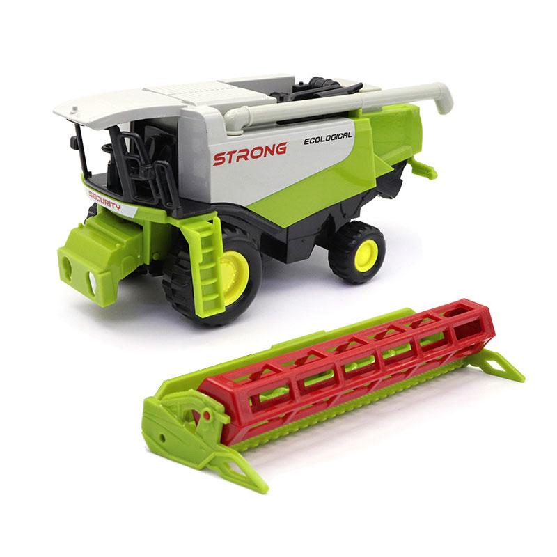 Die Casting Model Harvester Toy Simulation Farmer Engineering Vehicle Farm Harvester Transport Vehicle Children'S Fun Toys