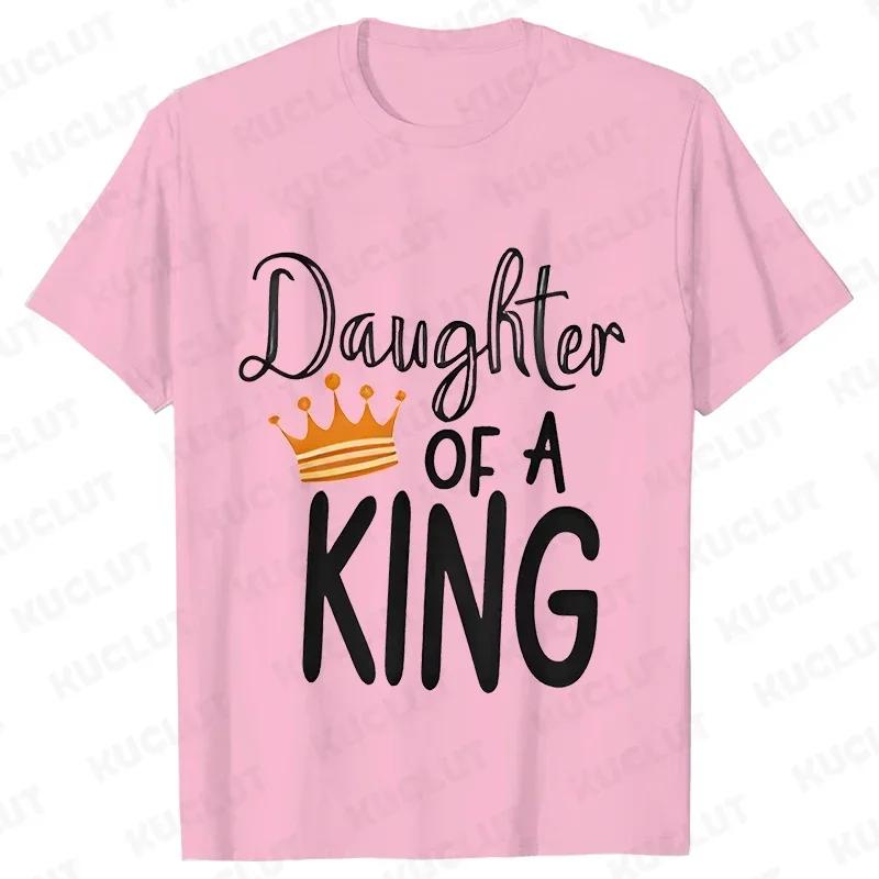 Father of The Princess Daughter of The King T-Shirt Funny Graphic Y2k Tops Father's Dad Tops Parent-child Family Matching Tees