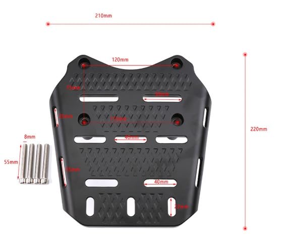 Honda PCX Rear Carrier Mounting Bracket (PCX2014~2023) PCX125 PCX150 PCX160 Universal Aftermarket Parts (Silver)