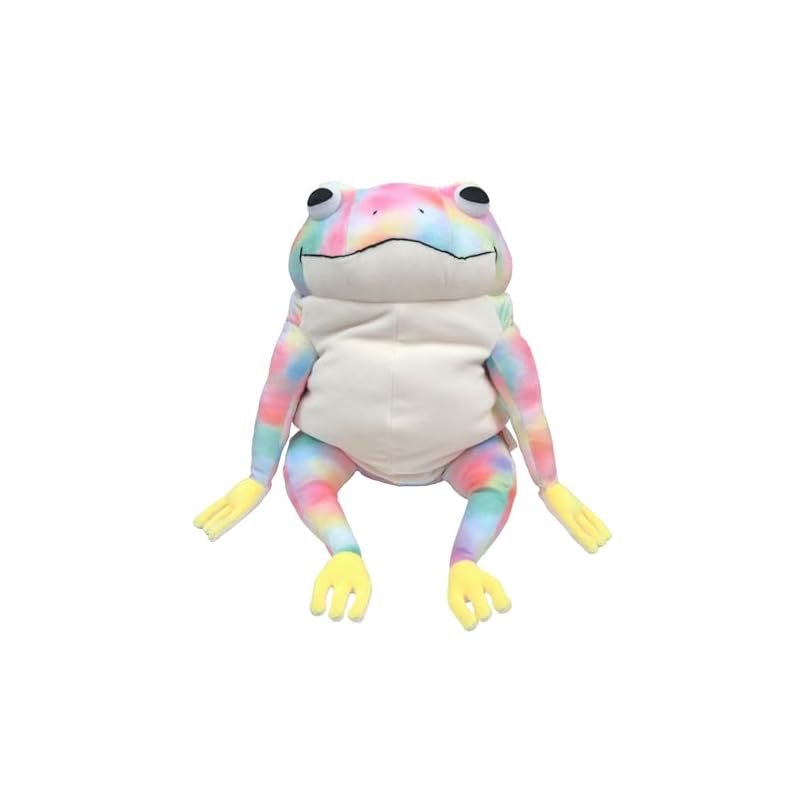 Shinada Global Mochi Series Mochikaeru Rainbow (L) 22 x 22 x 30cm Plush Frog Animal MOKR-0350R