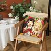 Kwaii Anime Hakumei and Mikochi Pillow Case Anti-dustmite Pillow Invisible zipper silky short plush Sofa cushion cover