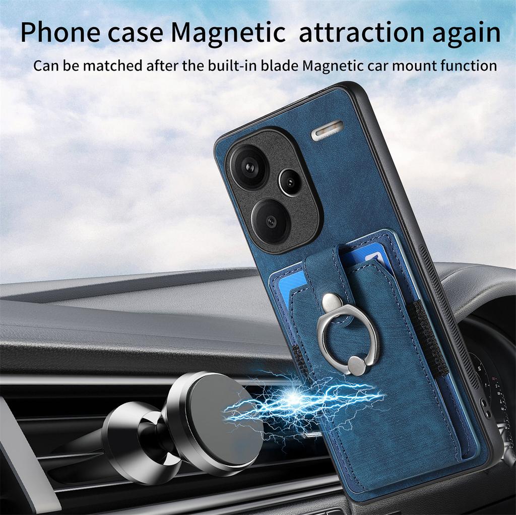 D2 For Xiaomi Redmi Note 13 Pro+ 5G Ring Phone Protective Cover Phone Card Holder Kickstand