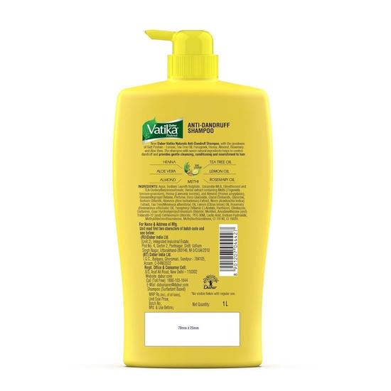 Dabur Vatika Šampón s citrónom proti lupinám - 1 l | Znižuje lupiny už od 1. umytia | Hydratuje pokožku hlavy | Poskytuje jemné čistenie