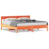 VidaXL Bed Frames and Headboards, Double Bed with Slat Base, Adult Bed, Bedroom Furniture, Brown Wax 3216205