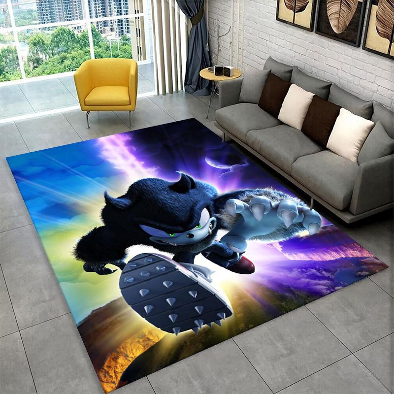 Classic S-Sonic Cartoon Game Carpet Rug for Playroom Bedroom Living Room Sofa Home Decor,kid Area Rug Non-slip Floor Mat Gift