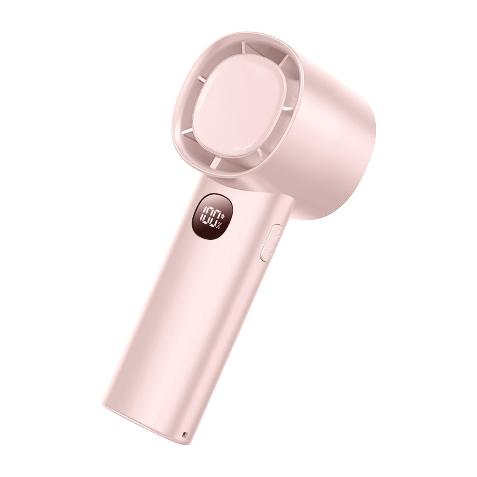 

Small Fan High-speed Handheld Fan Outdoor Portable Handheld Charging Model with Digital Display Strong Wind Long Battery Life One Size розовый