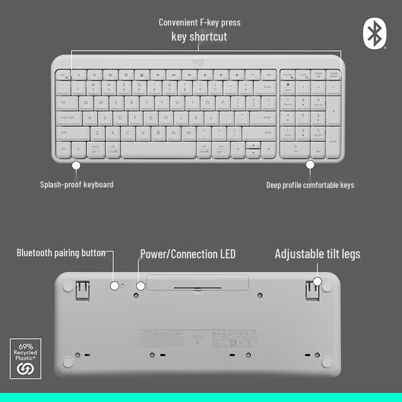 Logitech G K251 Wireless Bluetooth 99-Key Compact Keyboard