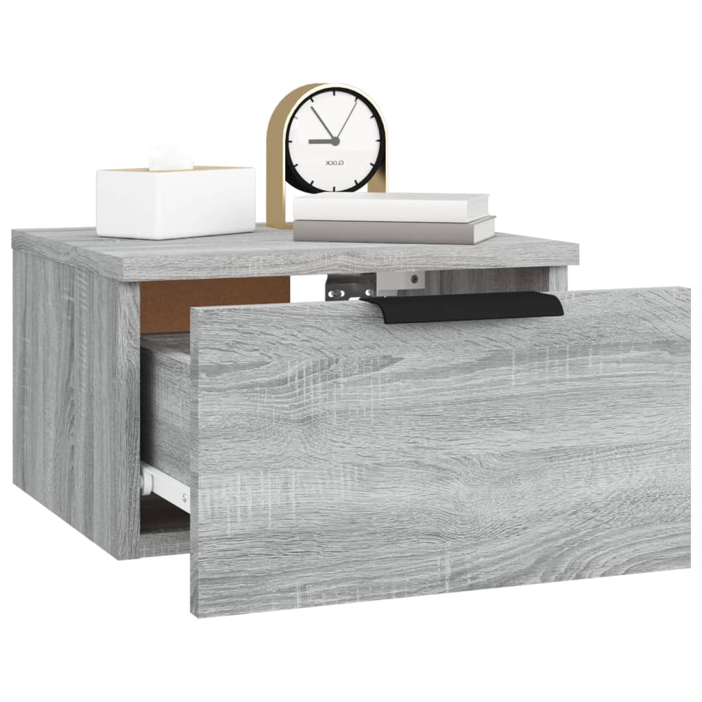 Wall Mounted Nightstand Gray Sonoma 34 X 30 X 20 Cm