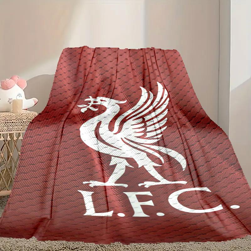 [1pc Liverpool FC Blanket] All-Season Blanket - Cozy Blanket for Sofa Couch Home Decoration, Digital Printed Nap Blanket