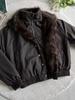 2025 Unisex American Style Faux Two-Piece Mountain Wolf Throne Jacket - Winter Warm Double Layer Shearling Collar Coat