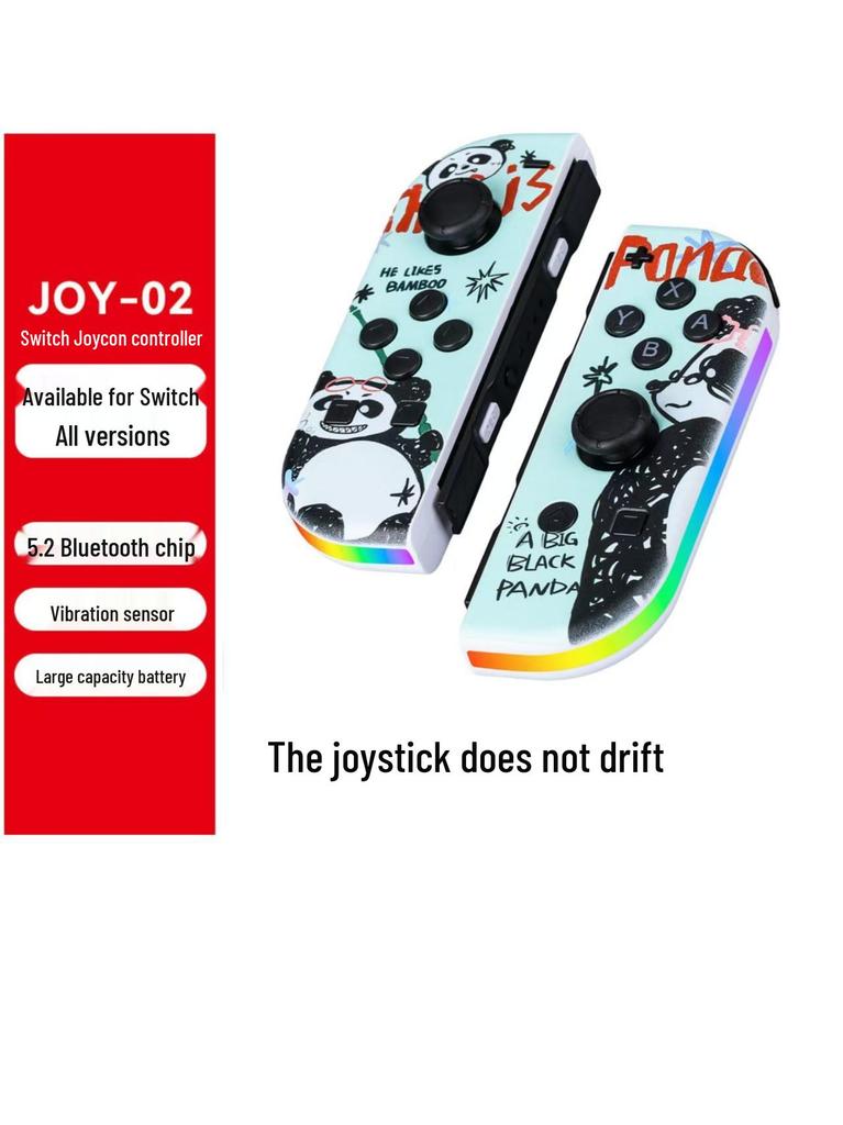 Colorful RGB Switch Joy-Con Left & Right Controllers with Wake-Up, Bluetooth 5.2, Vibration, and Motion Control.