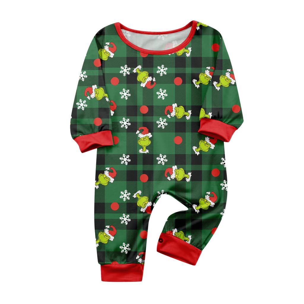 Print Cute Family Set Pajamas, Home Clothes, Family Set Long Sleeve Top Pants Set