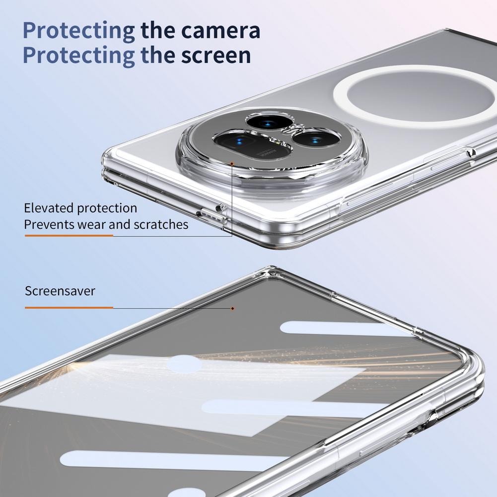 Metal Camera Edge Buttons Magnet Adsorption Tempered Glass Protect Case For Honor Magic V 5 V5 MAGIC V3 Camera Protection Cover