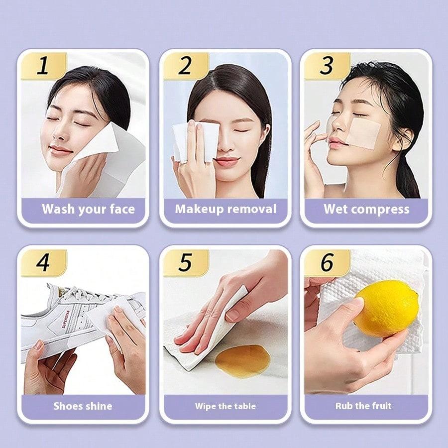 30/50/100 Stück/Packung Baumwolltuch Bambusfaser Gesichtsreinigungstücher Natürlich Einweg Waschlappen für Gesichtstücher Weich Saugfähig Umweltfreundliche Reinigungstücher