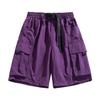 Herren Cargoshorts Entspannte Passform Mehrere Taschen Fünf-Punkt-Länge Elastischer Bund Outdoor Utility-Shorts