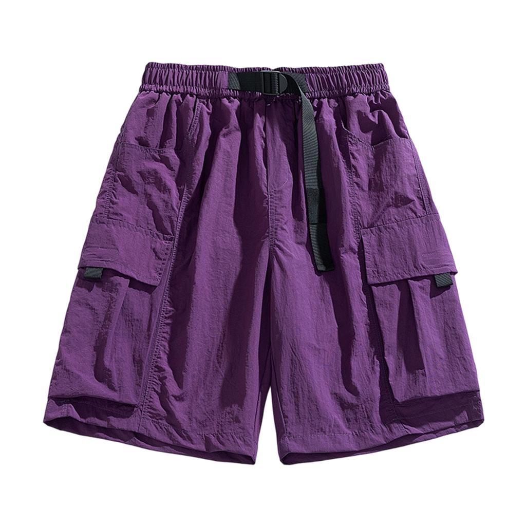 Herren Cargoshorts Entspannte Passform Mehrere Taschen Fünf-Punkt-Länge Elastischer Bund Outdoor Utility-Shorts