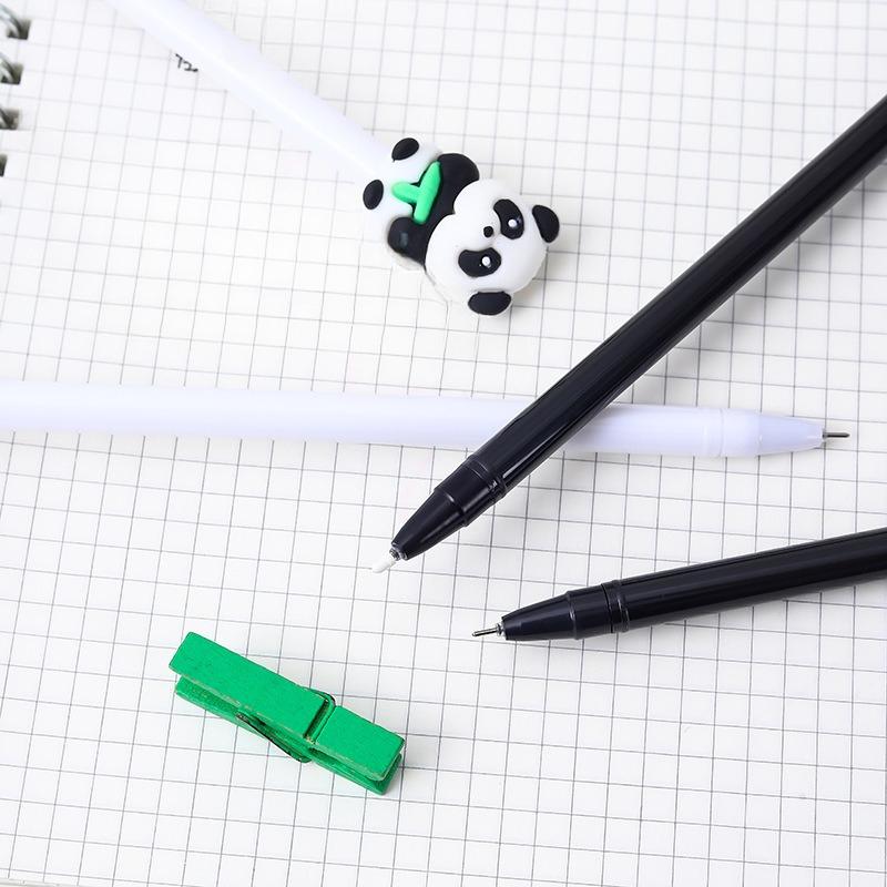 15Pcs Wholesale Creative Student Cute Black and White Panda Neutral Pen Student Animal Series Stationery Back To School