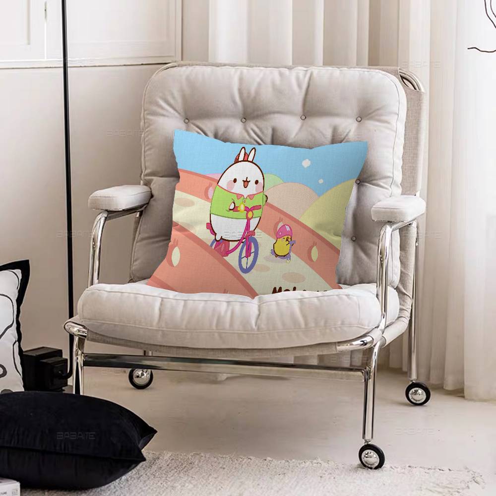 Cute Rabbit Mmolang Pillow Cushion Cover Pillowcase Living Room Sofa Home Decor Customized