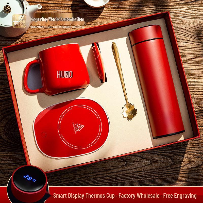 Creative Ceramic Water Cup Set - Office Business Gift Box for Company Occasions
