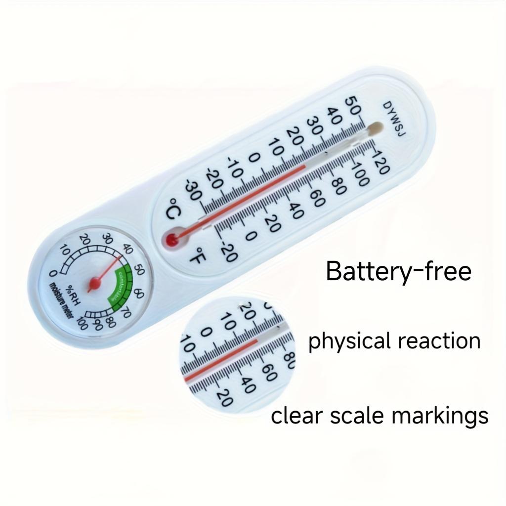Wall-mounted Indoor/outdoor Thermometer and Hygrometer, Accurately Measures Temperature and Humidity, Red Pointer, Hygrometer.