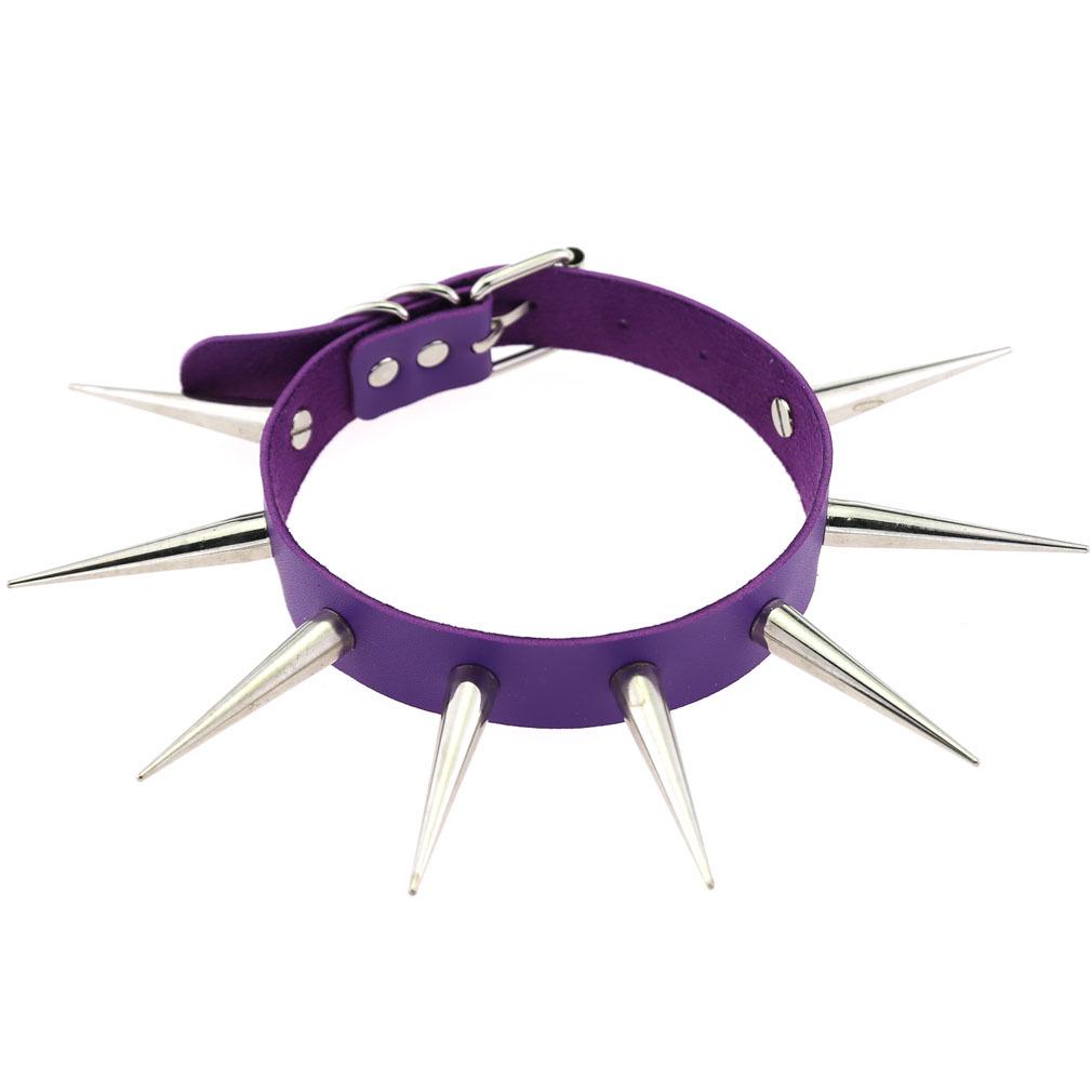 European Unisex Gothic Punk Rivet Spike Leather Choker