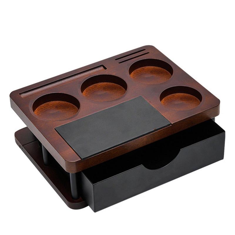 Good-Espresso Tamping Station Multifunctional Solid Wood Powder Pressing Stand Wooden Espresso Machine Accessories A