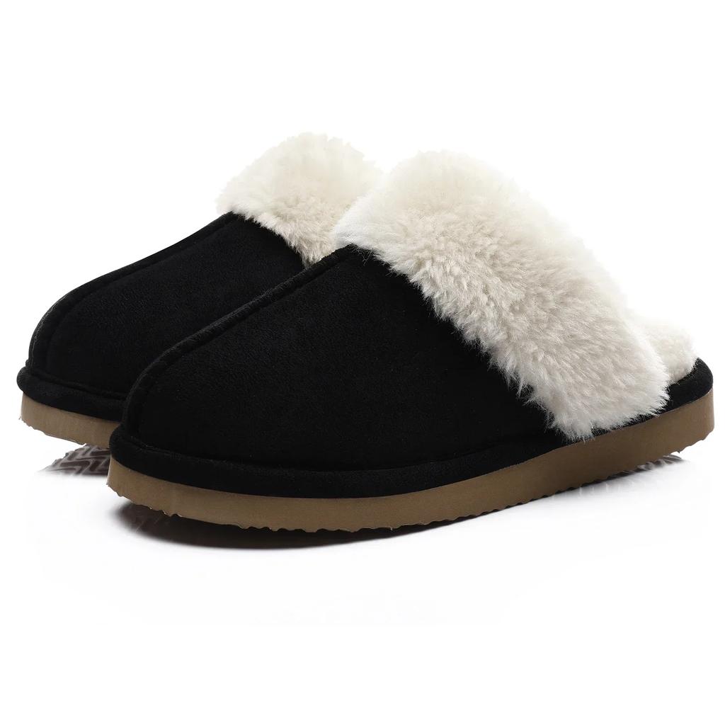 Fashion New Winter Fuzzy Women Slippers Indoor Soft House Shoes Fashion Brand Fluffy Suede Women Shoes Outdoor Antiskid Flat Slippers