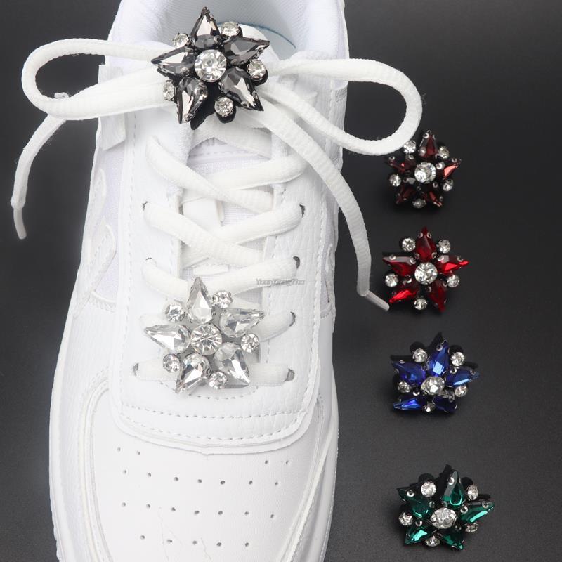 Colorful Gems Shoe Charm Fashion Rhinestones Sneaker Charms Girl Gift Shoe Decoration Af1 DIY Shoelaces Buckles Shoes Accesories