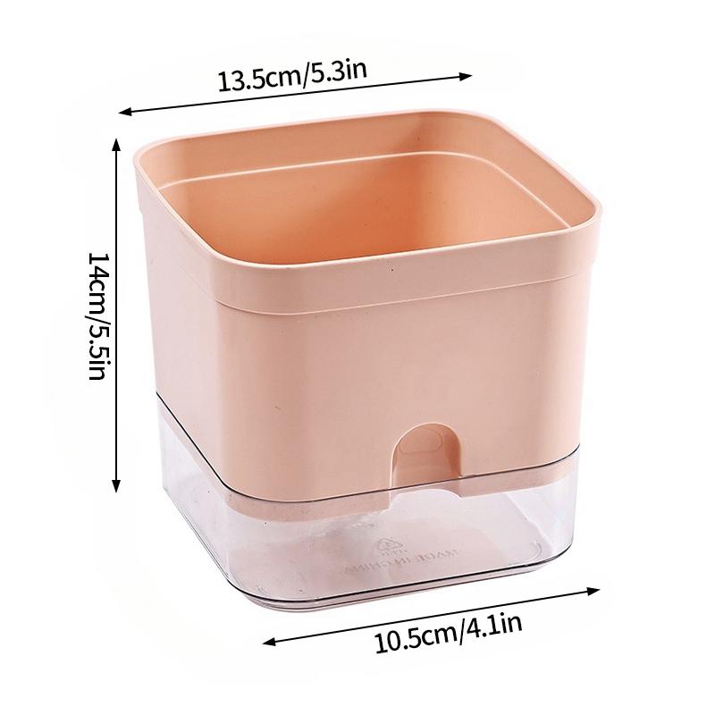 Doppelschichtiger Wasserspeicher Fauler Blumentopf Kreativer Transparenter Blumentopf Automatische Bewässerung Sukkulentenpflanztopf Desktop-Dekor