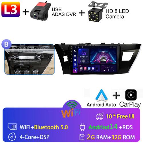 Android 14 2 Din Car Radio for Toyota Corolla Ralink 2014-2016 Multimedia Video Player Navigation MP5 Stereo Carplay Head Unit
