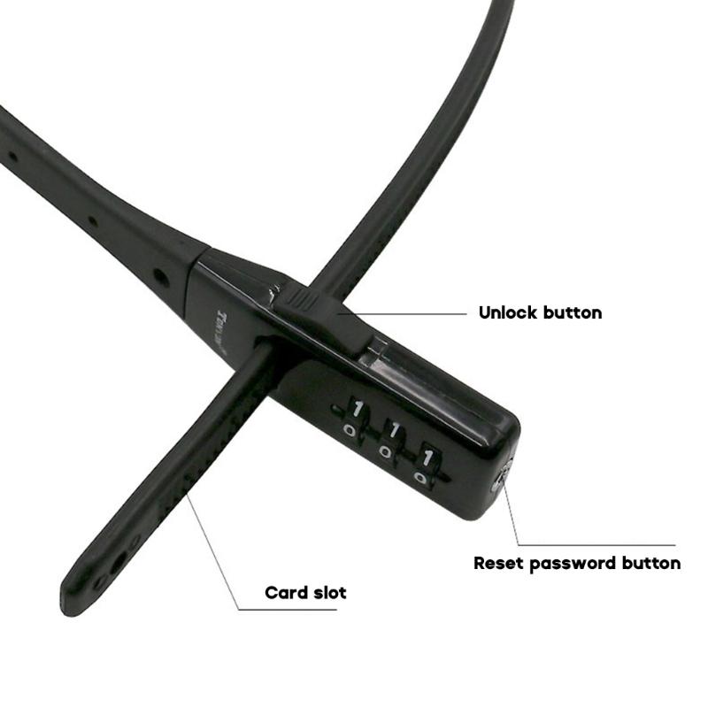 Bicycles Lock, Multifunction Adjustable Bicycles Lock Zips Tie Lock Bikes Luggage Scooter Lockers with 3 Digit Passwords