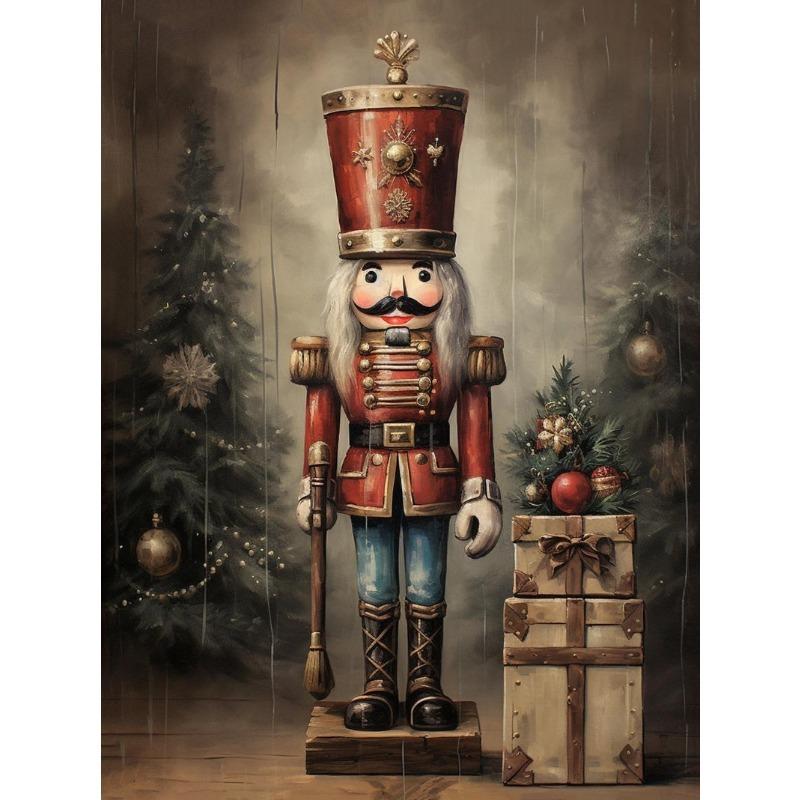 Vintage Winter Christmas Gingerbread Santa Christmas Tree Posters Prints Canvas Painting Wall Art Picture Living Room Home Decor