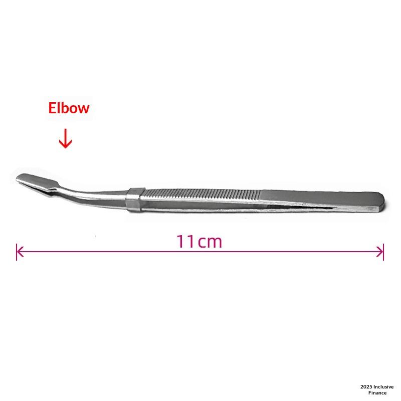 Stainless Steel Flat Mouth Eyelashes Tweezers Straight/Elbow Professional Eyebrow Pliers False Eyelash Aids Eyelash Extension B