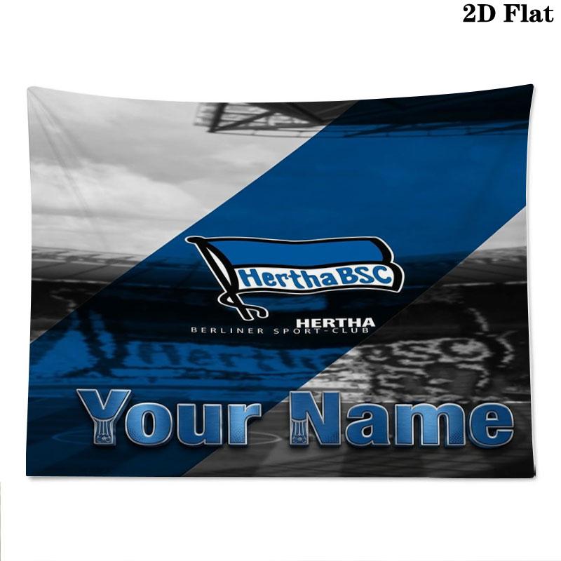 Hertha BSC Custom Name Wall Tapestry Aesthetic Wall Hanging Printed Fabric Blanket Decorative Tapestries for Bedroom Living Room Home Decor