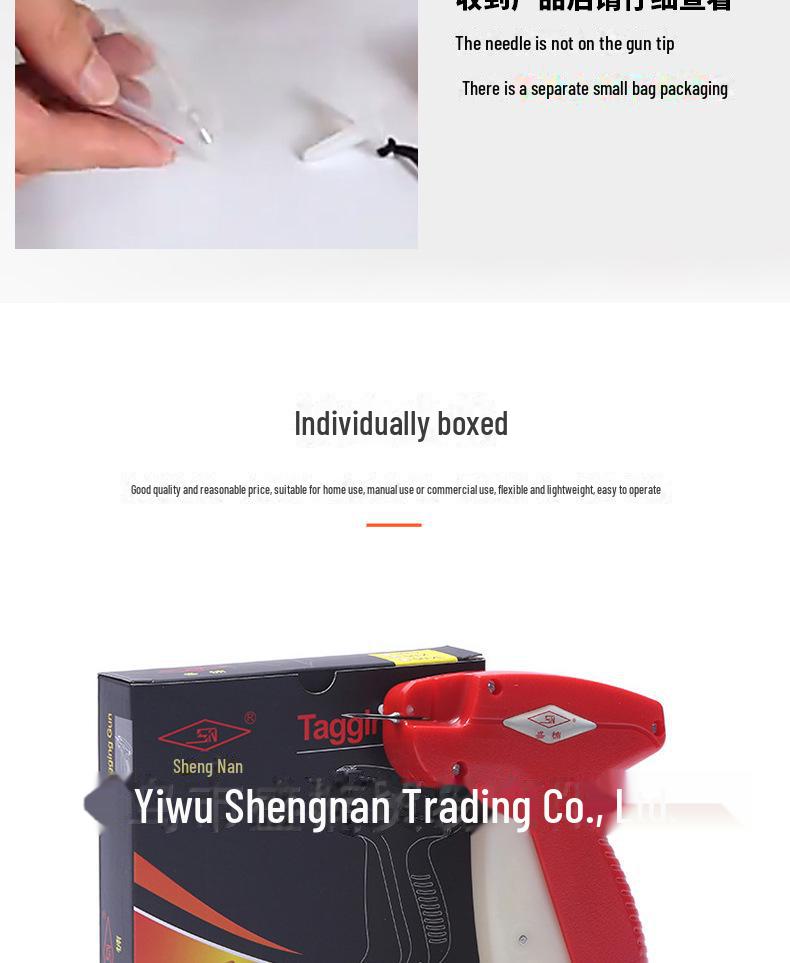 Shengnan Tag Gun Set: Fine & Thick Glue Needle Tagging Tool with Extended Length for Labels.