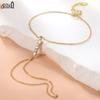 EFFIE QUEEN 925 Solid Sterling Silver Water Drop Zirconia Chain Bracelet Fashionable Jewelry for Women Party Celebration APV03