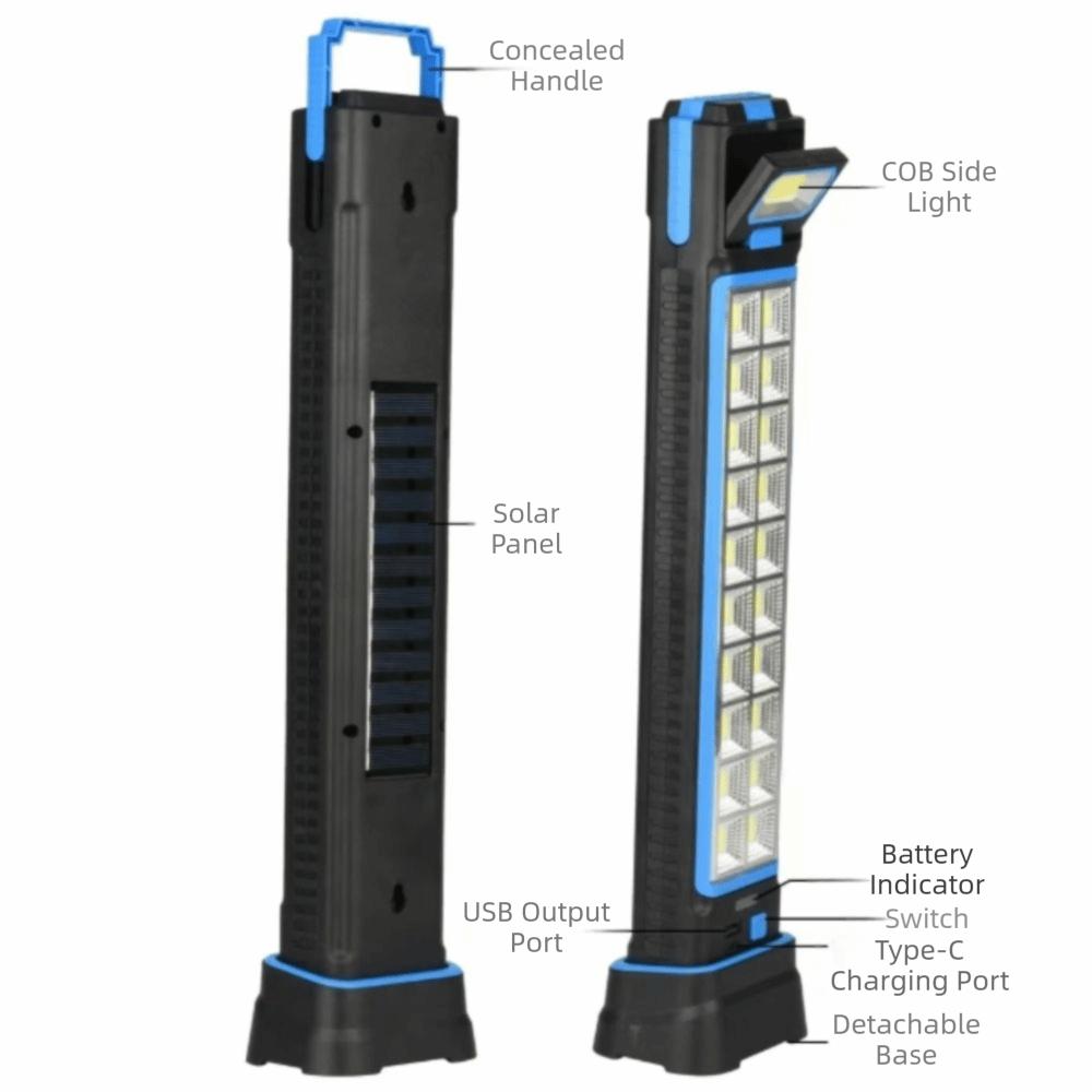 USB Rechargeable Solar-Powered Lamp Magnetic Base Emergency Light Torch Work Light  Magnetic Base