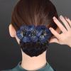 Nurse Hair Snood Flower Decor Fishnet Hollow Out Anti-slip Elastic Hair Decoration OL Style Airline Stewardess Waitress Hair Snood Women Head