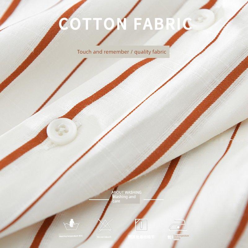 Japan fashion Fresh Artistic Stripe Long sleeve Shirts Men's European Hong Kong Style Versitile Fashion Western Style Casual Shirt Thin