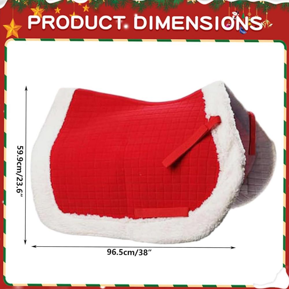 Christmas Red Horse Hat Horse Saddle Cushion Christmas Equine Costume Horse Bareback Pad For Pet Parents Animal Lovers
