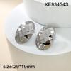 Gold Plated Geometric Heart Stud Earrings for Women - Titanium Steel, Light Luxury Ear Jewelry
