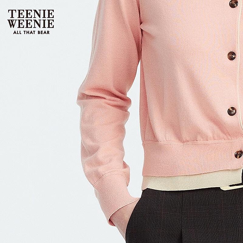 Teenie Weenie Women's Spliced Mock Two-Piece Knit Cardigan