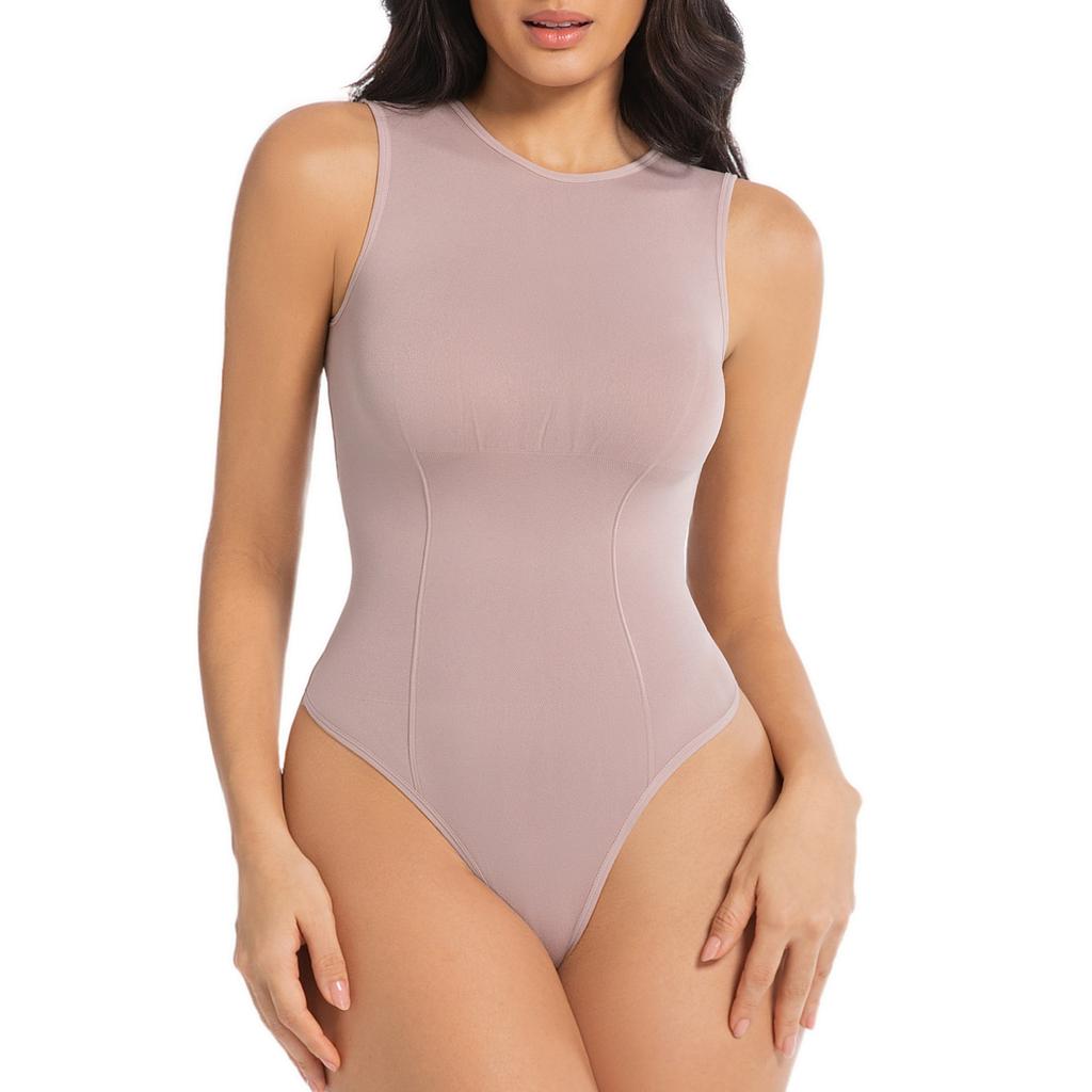 Seamless Thong Bodysuits for Women Tummy Control Shapewear One Piece Leotard Shirt Going Out Romper Tops Waist Trainer Slimming Body Shaper
