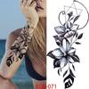 1 PC 210*114MM Waterproof Temporary Tattoo Sticker Spider Flash Tattoos Sanskrit Tiger Flower Body Art Arm Fake Tatoo For Women Men