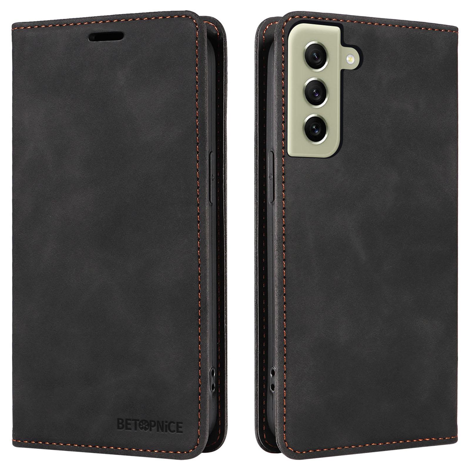 

BETOPNICE 003 For Samsung Galaxy S21 4G/S21 5G RFID Blocking Wallet Stand Cover PU Leather Phone Case Black