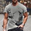 2026 Black and White Tiger Pattern Men's Printed T-shirt Summer