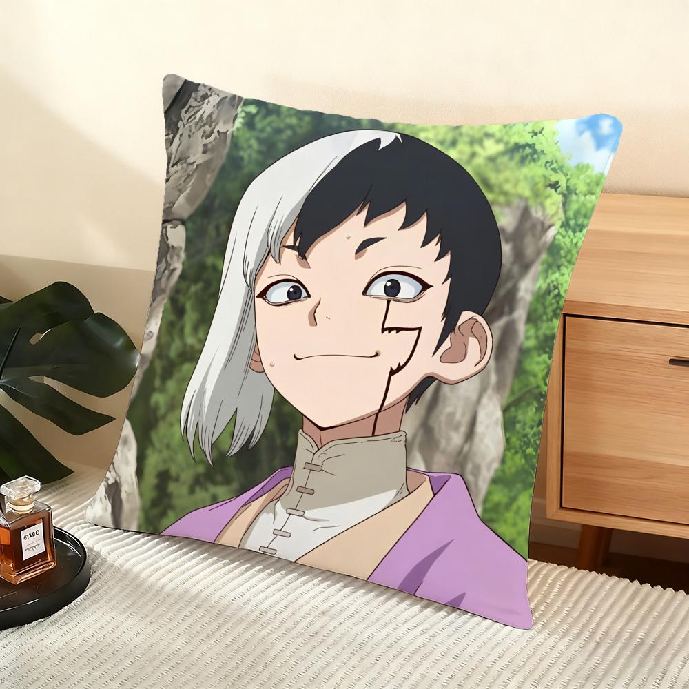 Dr Sstone Science Future Cushion Cover Soft Short Plush Pillow Cover Smooth Cozy Texture Aesthetic Cushion Case Home Decor