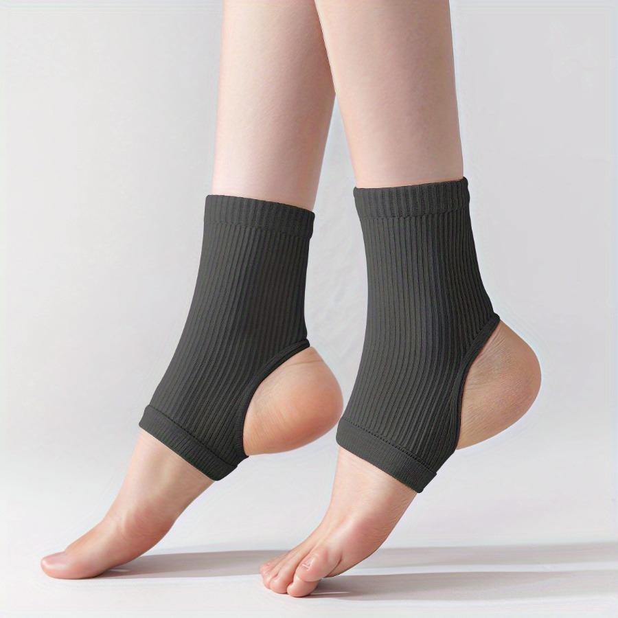 

2pcs Compression Ankle Support Socks - Knitted Ankle Braces for Men and Women - Breathable, Moisture-Wicking Yoga Socks one size чёрный